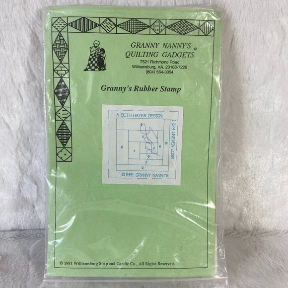 Granny Nanny's Quilting Gadgets Packet of 1 Rubber Stamp Quilting from 1991 New - Picture 1 of 6